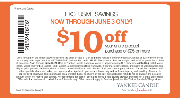 Yankee Printable Coupon June 2019